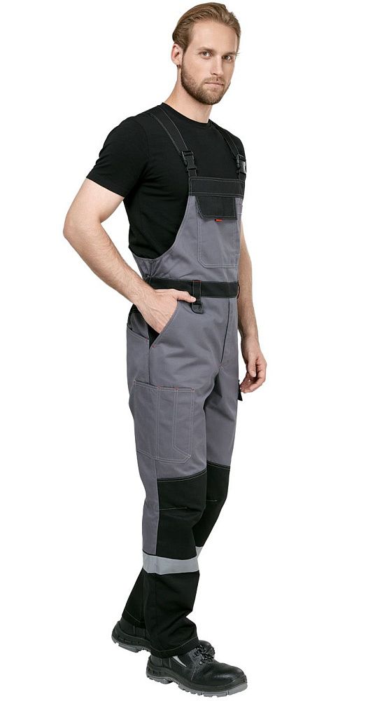 Костюм мужской рабочий летний Гудзон NEW с пк серый-черный