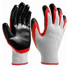 Перчатки х/б с двойным латексом (красно-черный облив)