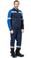 Куртка мужская рабочая летняя для ИТР 'Виват' NEW сине-черно-васильковая 